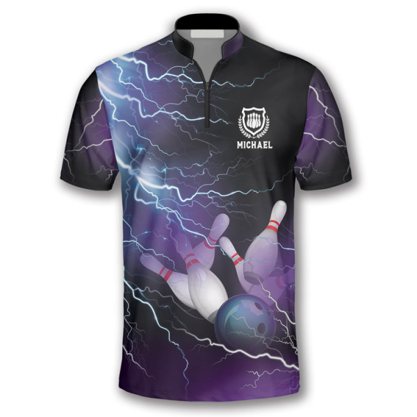 Bowling Strike Thunder Lightning Custom Bowling Jerseys for Men, Uniform Shirt for Bowling Team