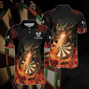 Personalized Name Dragon Fire Darts All Over Printed Unisex Shirt, Uniform for Dart Team, Dart Player